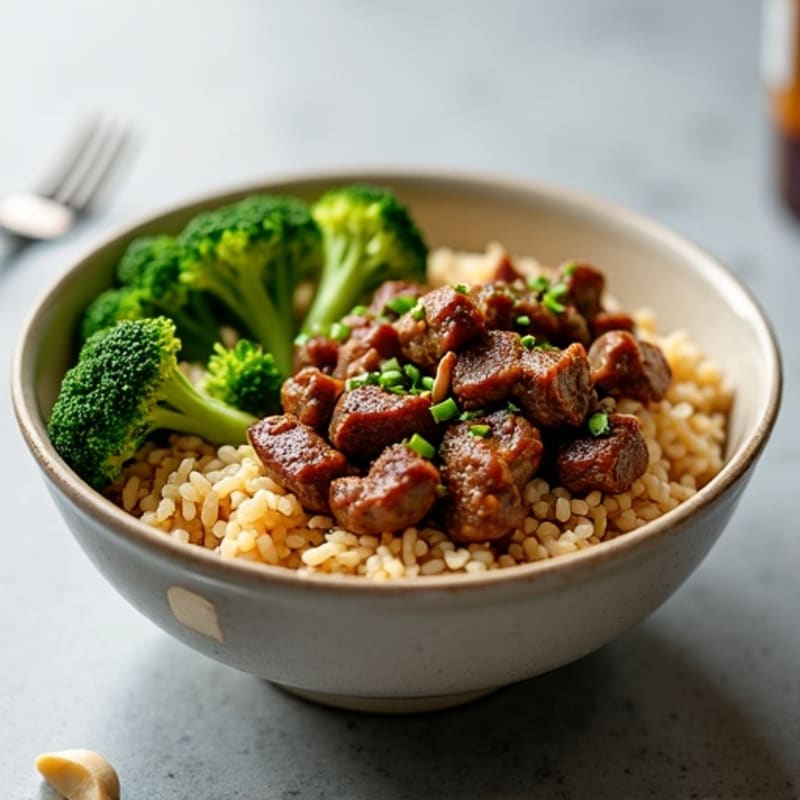 Ginger-Garlic Beef and Broccoli Rice Bowl