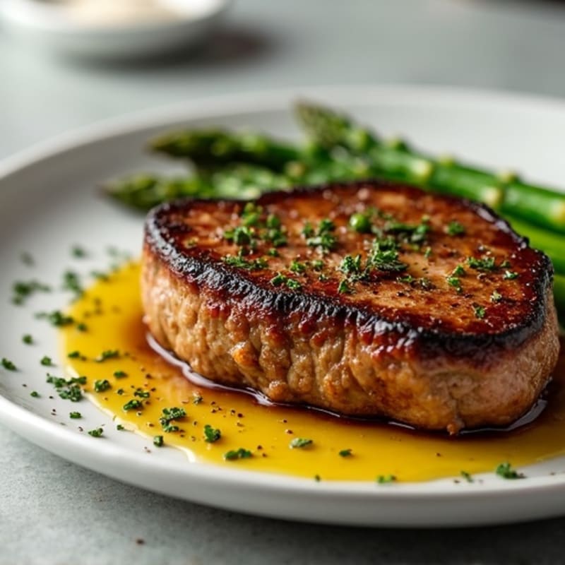 Pan-Seared Steak with Roasted Asparagus