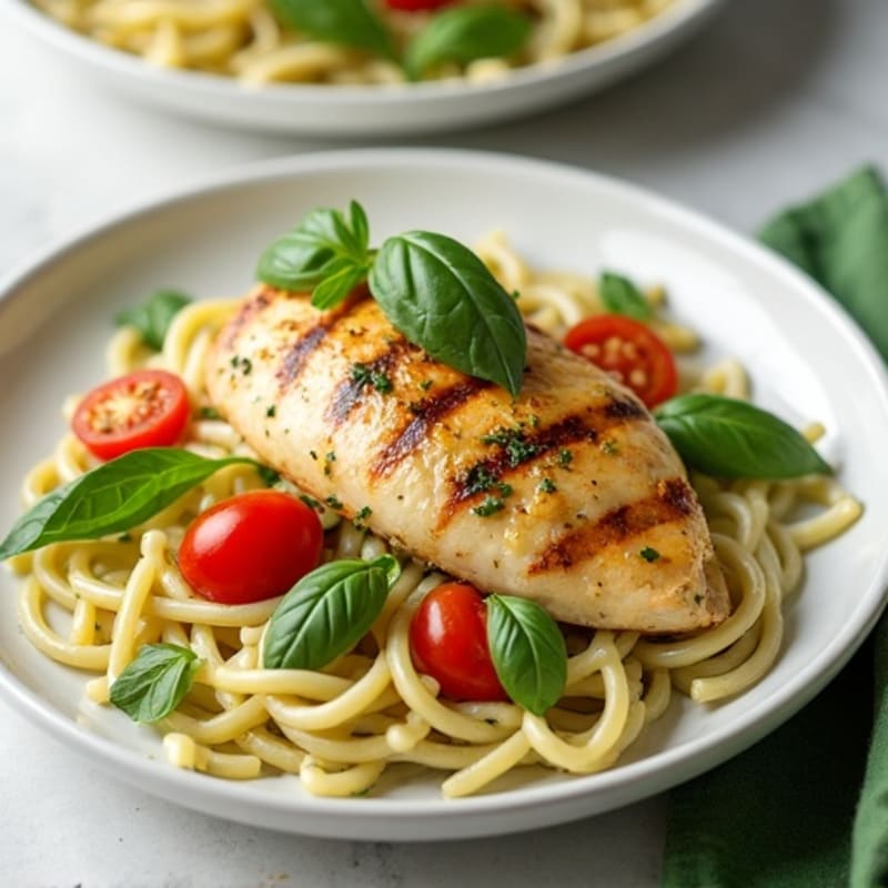 Creamy Pesto Chicken Pasta with Fresh Herbs