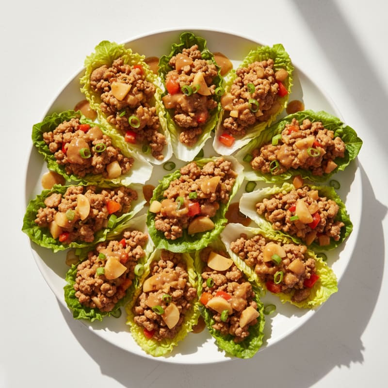 Zesty Ground Chicken Lettuce Wraps
