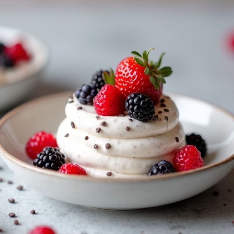 Silky Greek Yogurt Protein Mousse with Mixed Berries