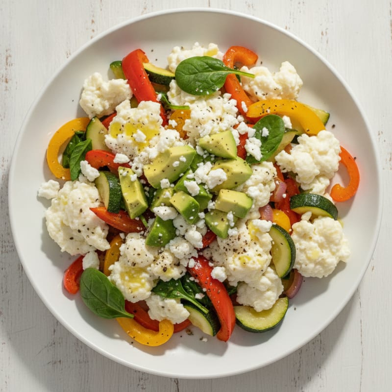 Egg White Scramble with Roasted Vegetables