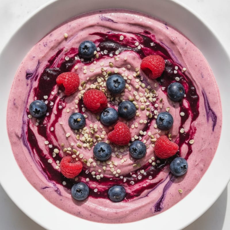 Silken Tofu and Berry Protein Smoothie Bowl