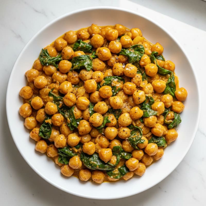 Creamy Spiced Chickpea and Spinach Curry