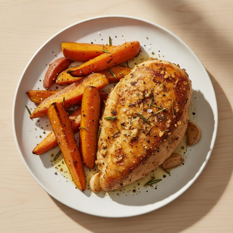 Garlic Herb Roasted Chicken with Root Vegetables