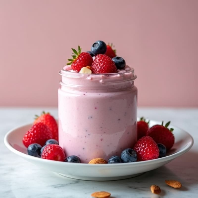 Greek Yogurt Protein Mousse with Mixed Berries