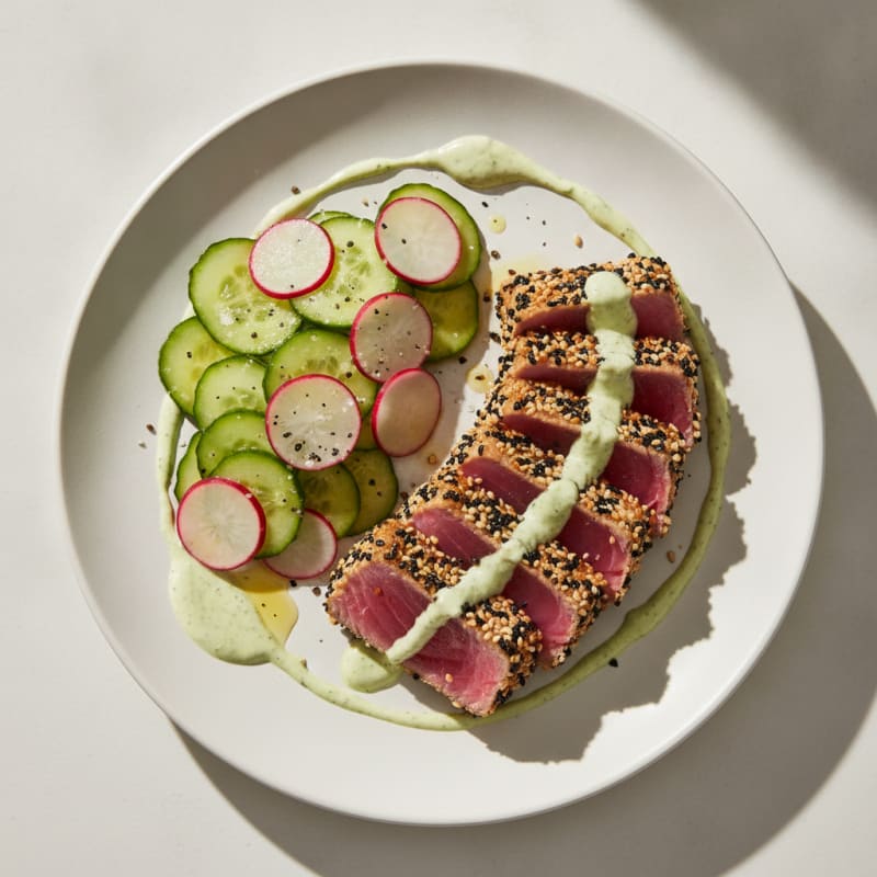 Pan-Seared Ahi Tuna with Wasabi Mayo