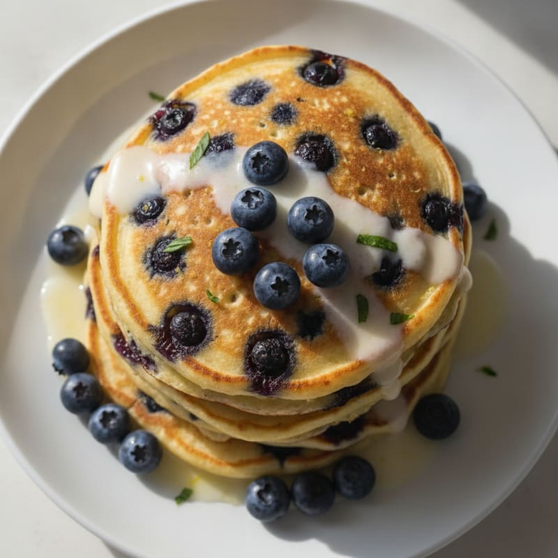 Blueberry Ricotta Pancakes with Lemon Zest