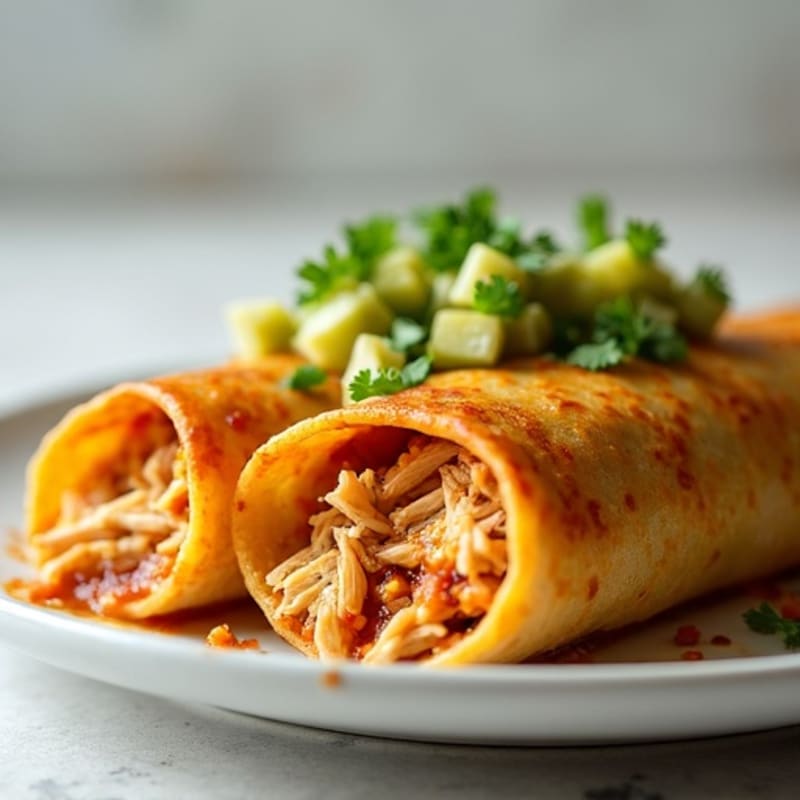 Salsa Verde Shredded Chicken Enchiladas
