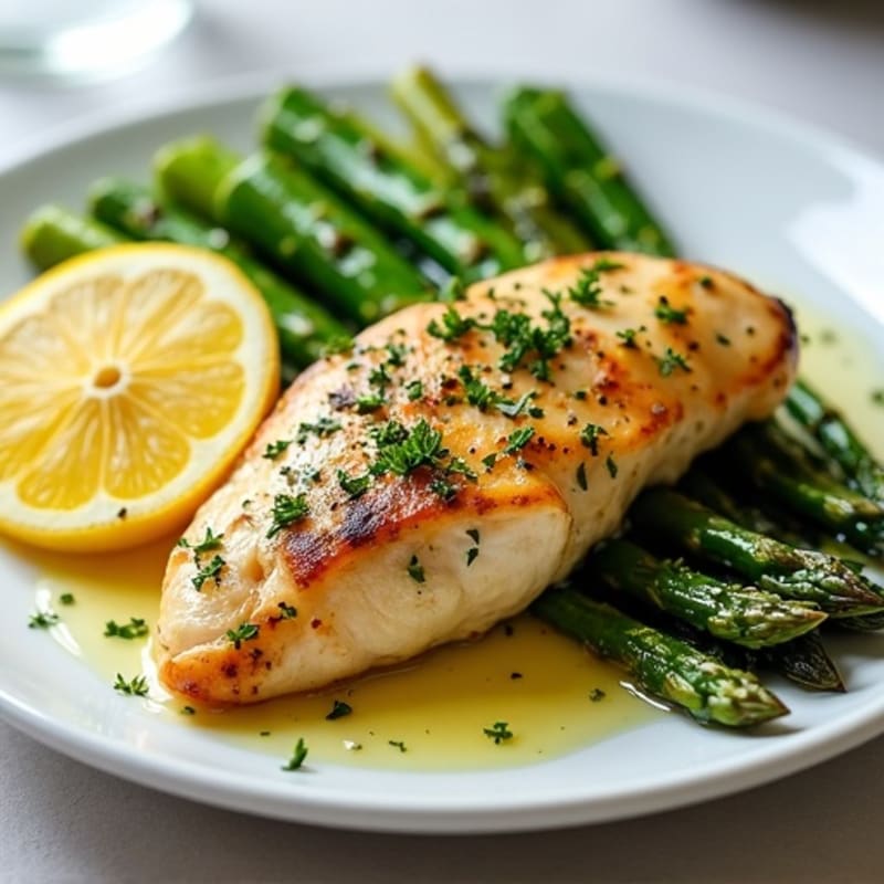 Lemon-Herb Pan-Seared Chicken with Roasted Asparagus