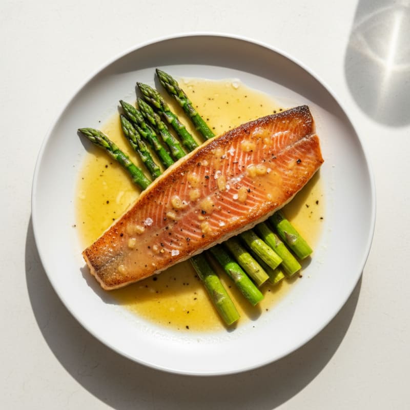 Pan-Seared Steelhead with Garlic Butter Sauce