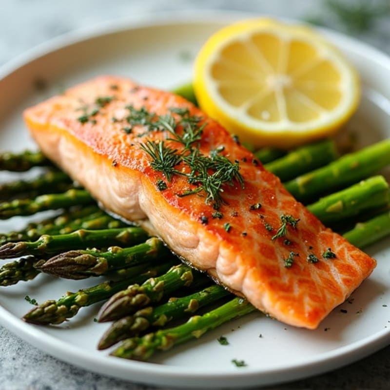 Sheet Pan Lemon Herb Salmon with Roasted Asparagus