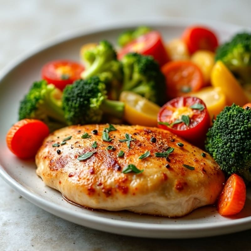 Lemon Garlic Spiced Chicken with Roasted Vegetables