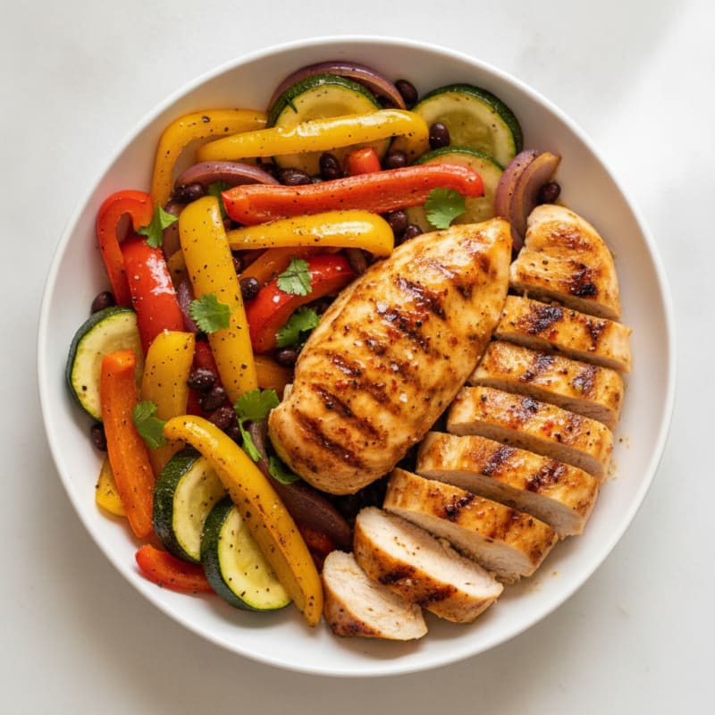 Grilled Chili-Lime Chicken with Roasted Vegetables