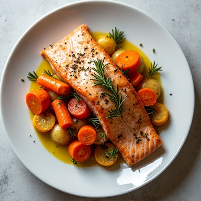 Herb-Roasted Salmon with Crispy Root Vegetables