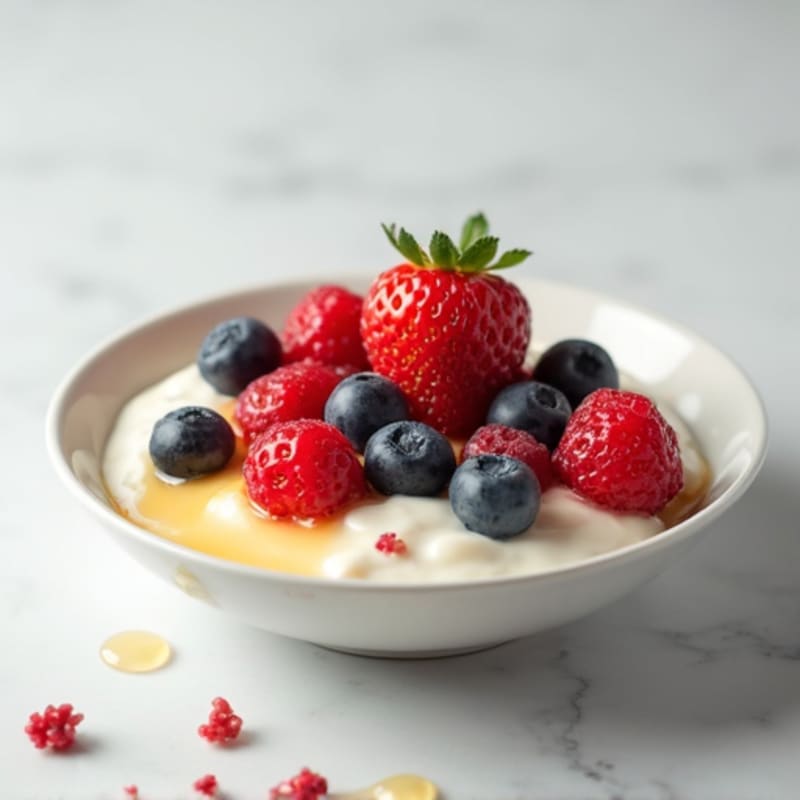 Low-Fat Greek Yogurt with Whey Protein and Fresh Berries