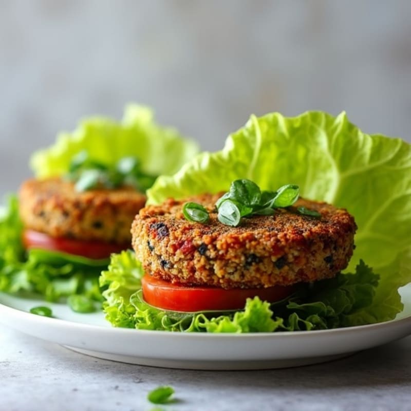 Crispy Black Bean Quinoa Burger Lettuce Wrap