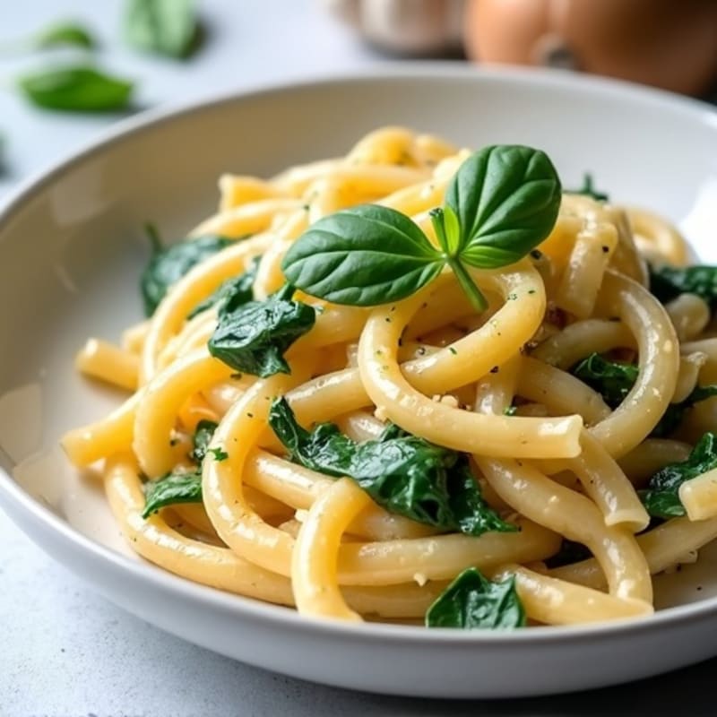 Creamy Cashew Alfredo Pasta with Fresh Spinach