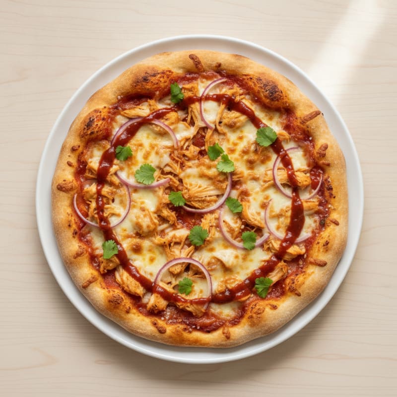 High-Protein BBQ Chicken Pizza with Red Onion