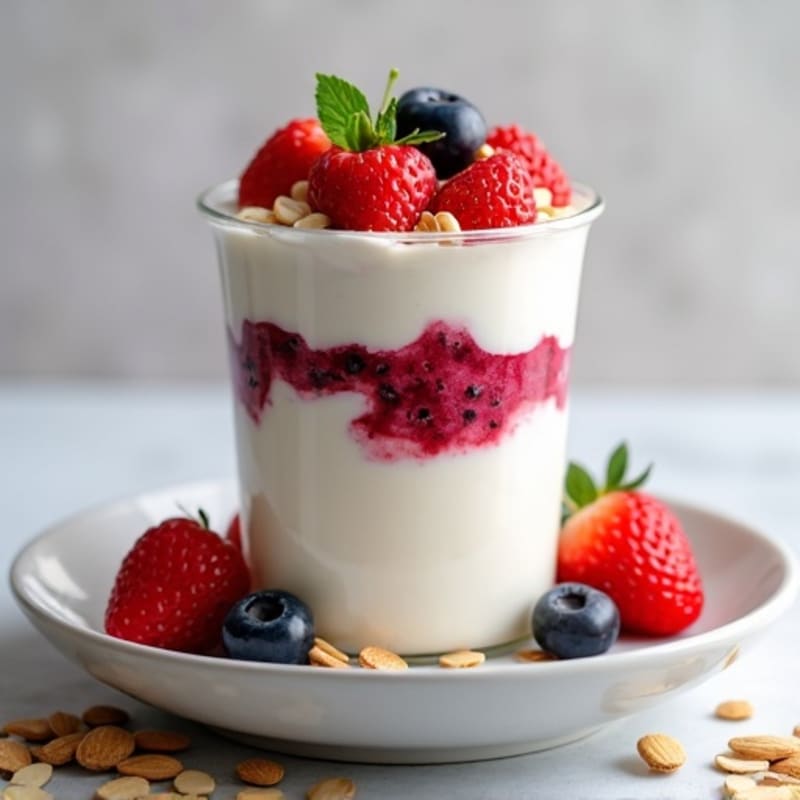 Greek Yogurt Protein Parfait with Mixed Berries