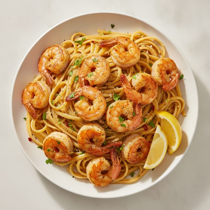 Garlic Butter Shrimp Scampi with Linguine