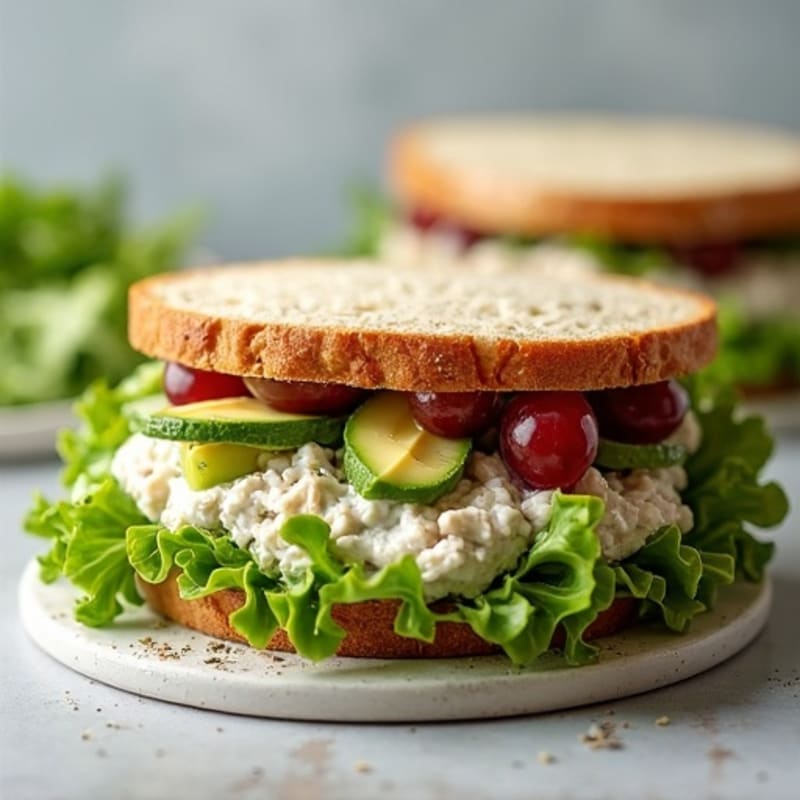 Creamy Herb Chicken Salad Sandwich with Fresh Greens