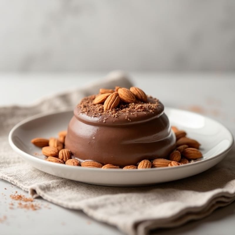 Silky Chocolate Protein Pudding with Toasted Almonds