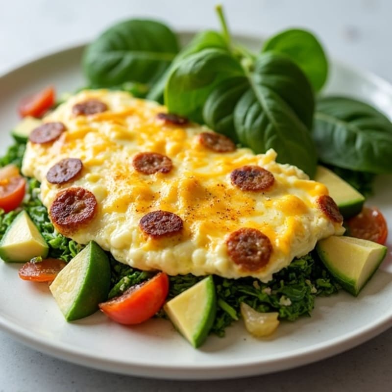 Egg White and Turkey Sausage Scramble with Spinach