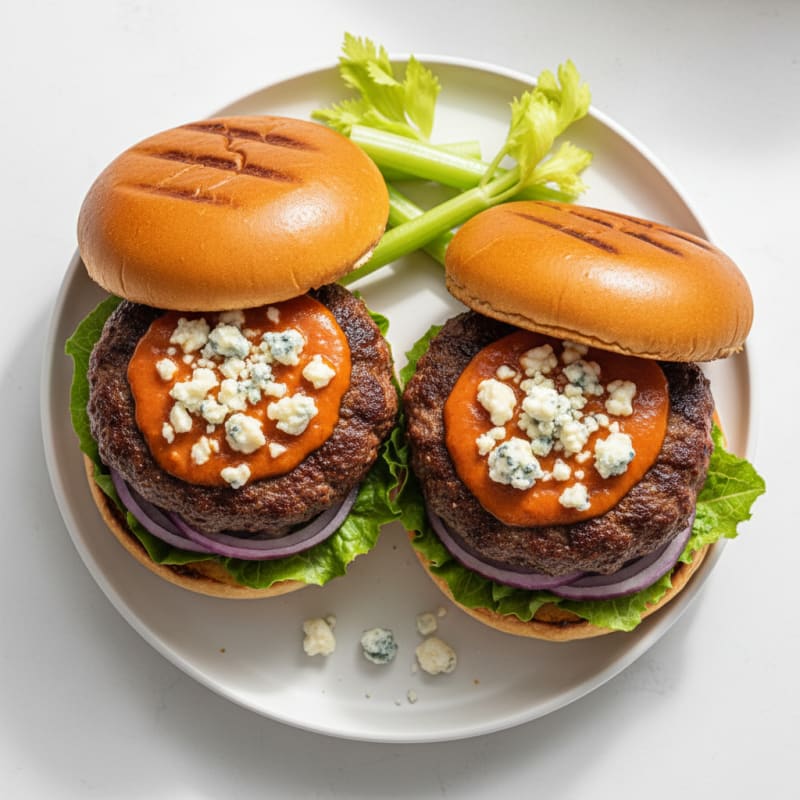 Buffalo Blue Cheese Beef Burgers