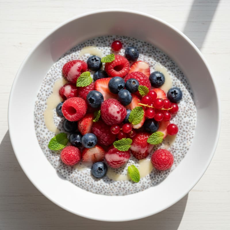 Coconut Chia Pudding with Berries