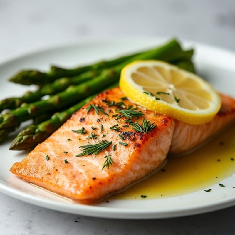 Flaky Lemon-Herb Baked Salmon with Roasted Asparagus