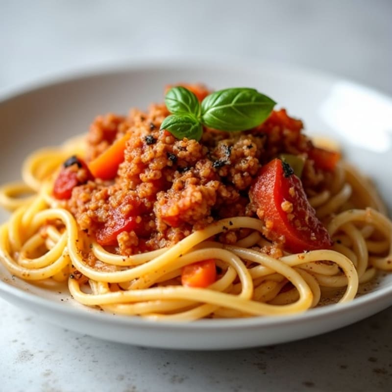 Lean Turkey Bolognese with Whole Wheat Spaghetti