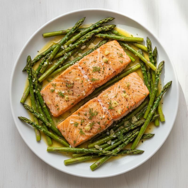 Lemon Herb Baked Salmon with Asparagus