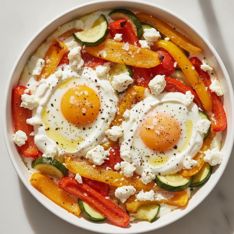 Baked Eggs with Roasted Vegetables