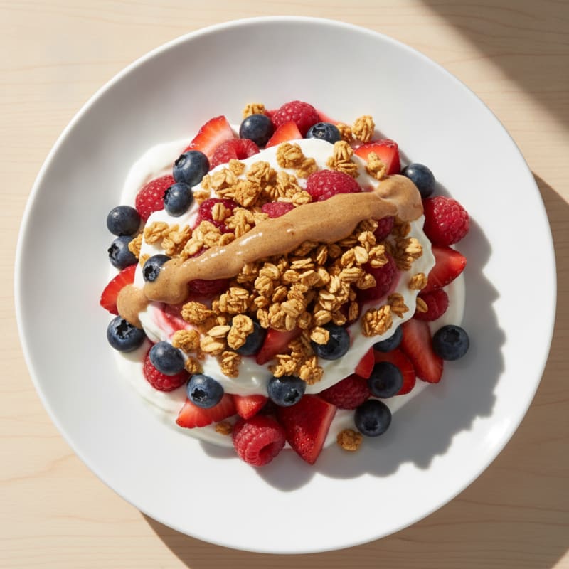 Greek Yogurt Protein Parfait with Mixed Berries