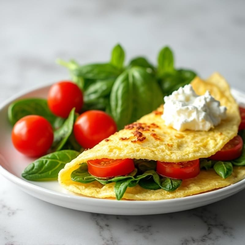 Egg White Vegetable Omelette with Cottage Cheese
