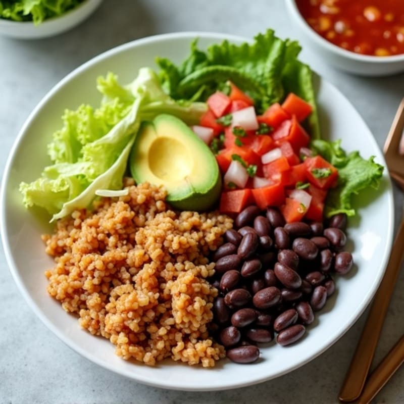 Spicy Lean Ground Turkey Loaded Taco Bowl