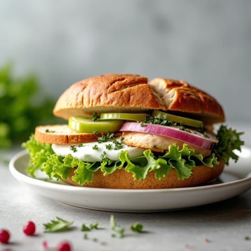 Herb-Roasted Chicken and Greek Yogurt Salad Sandwich