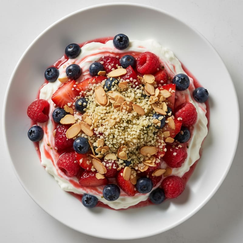 Greek Yogurt Protein Parfait with Mixed Berries