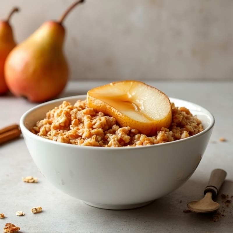 Cinnamon-Maple Baked Pear Oatmeal Bowl