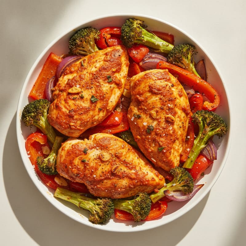 Spicy Harissa Chicken with Roasted Vegetables