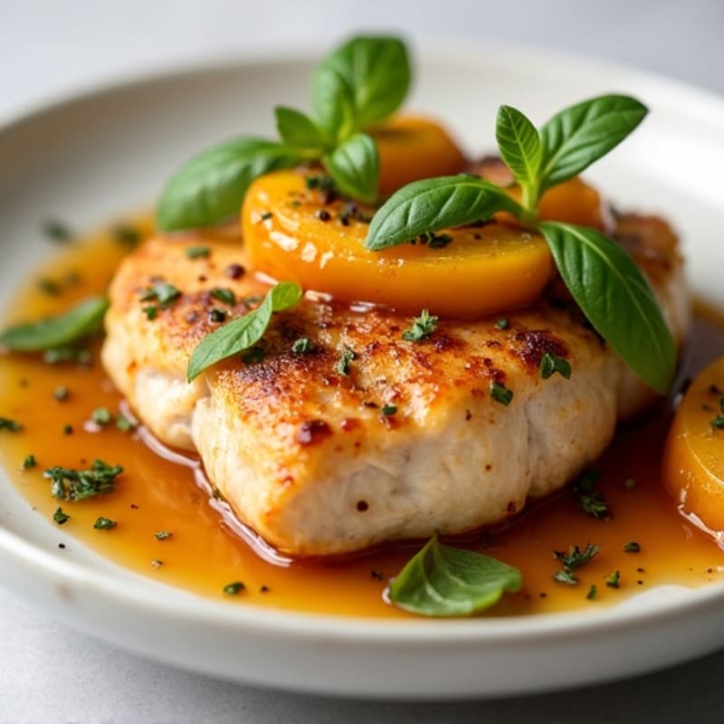 Honey-Glazed Peach Chicken with Fresh Herbs