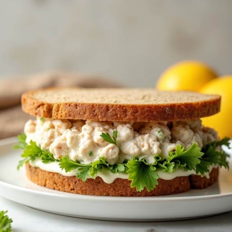 Lightened Creamy Chicken Salad Sandwich