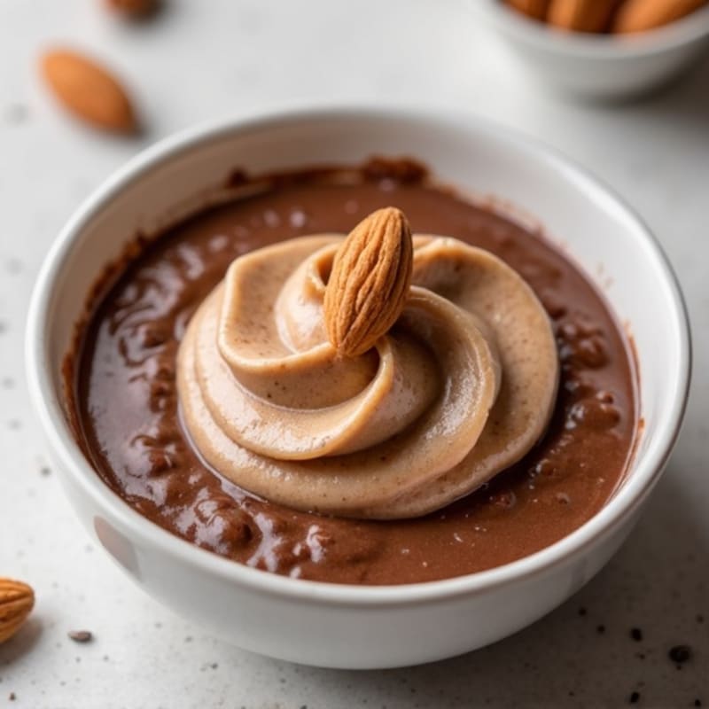 Chocolate Protein Pudding with Almond Butter Swirl