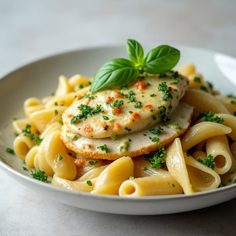 Creamy Pesto Chicken Pasta with Fresh Herbs