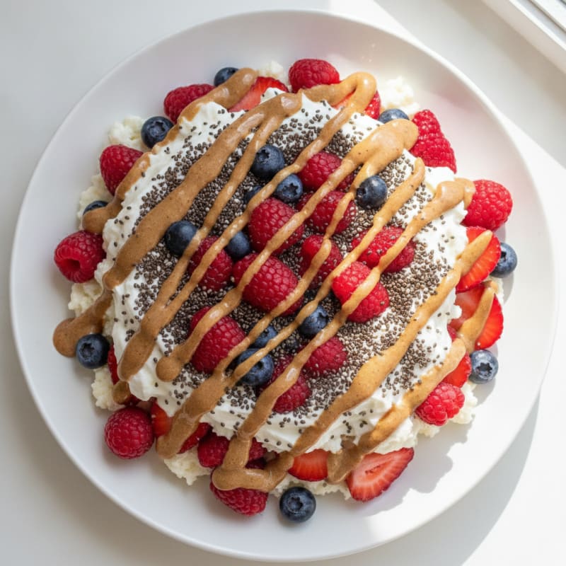 Greek Yogurt Protein Parfait with Berries and Chia Seeds