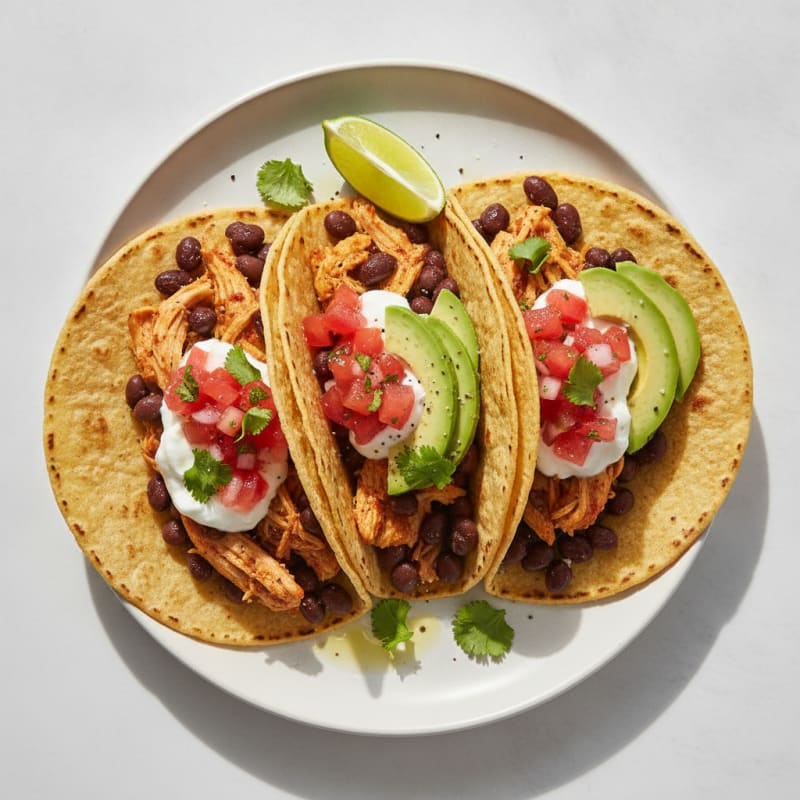 Chipotle Chicken and Black Bean Tacos