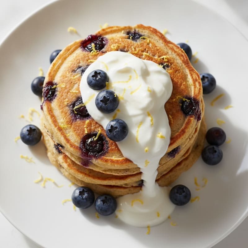 Blueberry Ricotta Pancakes with Lemon Zest