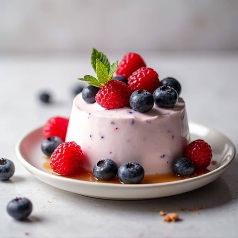 Greek Yogurt Protein Mousse with Mixed Berries