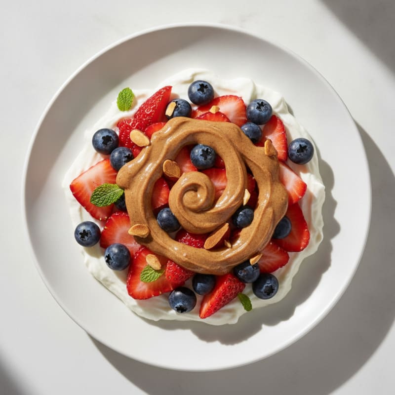 Greek Yogurt Protein Parfait with Berries and Almond Butter